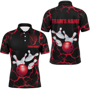 Personalized 3D Men's Bowling Team Jersey Bowling Shirt American Bowling Polo Shirt QZT33