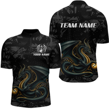 Load image into Gallery viewer, Dragon Bowling Team Shirt Custom Dragon Bowling Jersey 1/4-Zip Bowling Performance QZT640
