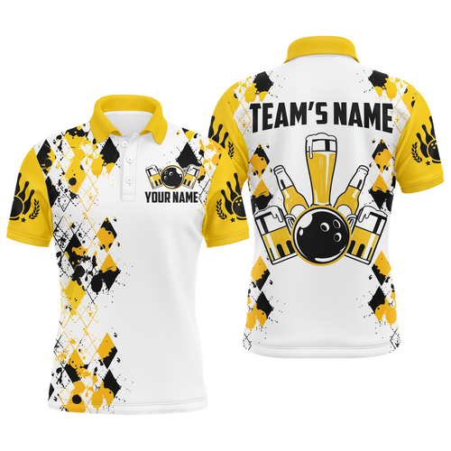 Personalized Beer Bowling Team Jerseys Unisex Polo Bowling Shirt for Men Women QZT542