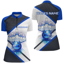 Load image into Gallery viewer, Custom Bowling Shirt for Women, Personalized Bowling Jersey, Women's Bowling Quarter-Zip Shirt QZT41