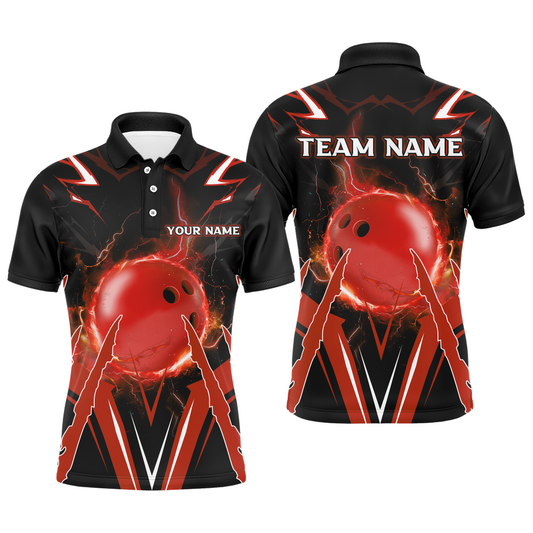 Personalized Bowling Team Shirts for Men Polo Short Sleeves Bowling Multicolor QZT455