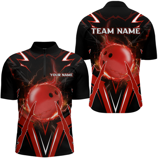 Personalized Bowling Team Shirts for Men Quarter Zip Bowling Shirt Multicolor QZT455