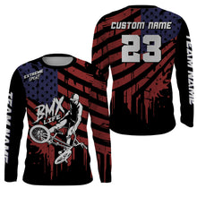 Load image into Gallery viewer, American Flag Bicycle Motocross Jersey upf30+ Patriotic BMX Racing Adult &amp; Kid BMX Jersey| LUT07