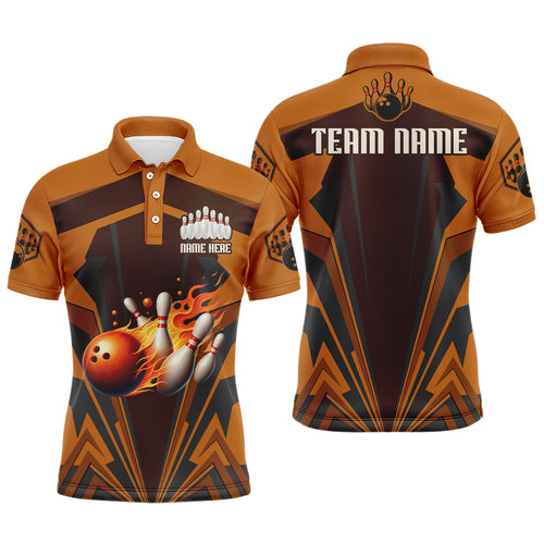 Personalized Bowling Jersey Custom Bowling Team Jersey Bowling Polo Shirt for Men QZT23