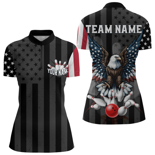 Eagle Bowling Polo Shirt Custom Bowling Jersey for Women Bowling Team League QZT51