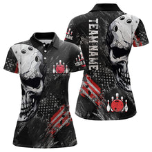 Load image into Gallery viewer, Custom Bowling Shirt for Women Skull Bowling Jersey Bowling Team League Polo Shirt QZT47-3
