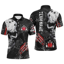 Load image into Gallery viewer, Custom Bowling Shirt for Men Skull Bowling Jersey Bowling Team League Polo Shirt QZT47-3