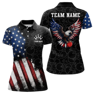 American Bowling Polo Shirt for Women Custom Bowling Team Jersey  Bowling Shirt QZT14