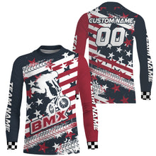 Load image into Gallery viewer, Personalized Patriotic BMX Racing Jersey UPF30+ US Bicycle Motocross Tire Track American Off-Road Adult &amp; Kid Jersey|LUT03