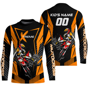 Extreme Dirt Bike Jersey Orange UPF30+ Custom Kid Men Women Motocross Riding Shirt Off-Road Jersey PDT669