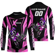 Load image into Gallery viewer, Extreme Dirt Bike Jersey Pink UPF30+ Custom Kid Men Women Motocross Riding Shirt Off-Road Jersey PDT669