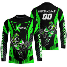 Load image into Gallery viewer, Extreme Dirt Bike Jersey Green UPF30+ Custom Kid Men Women Motocross Riding Shirt Off-Road Jersey PDT669