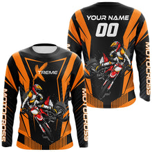 Load image into Gallery viewer, Extreme Dirt Bike Jersey Orange UPF30+ Custom Kid Men Women Motocross Riding Shirt Off-Road Jersey PDT669