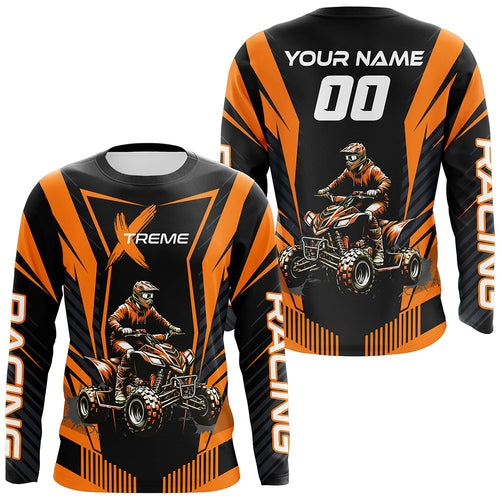 Orange ATV Motocross Jersey Men Youth Upf30+ Custom Quad Bike Shirt Boys Girls Extreme Off-Road PDT898