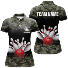 Load image into Gallery viewer, Green Camo Bowling Shirts Unisex Custom Bowling Jersey For Men Women Polo Bowling Team Shirt BDT596