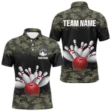 Load image into Gallery viewer, Green Camo Bowling Shirts Unisex Custom Bowling Jersey For Men Women Polo Bowling Team Shirt BDT596