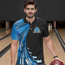 Load image into Gallery viewer, Personalized Blue Bowling Team Jersey For Men &amp; Women Custom Bowling Polo Shirt BDT457