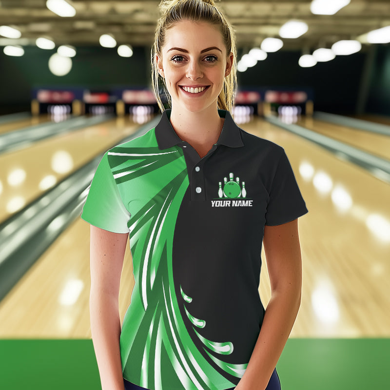 Personalized Green Bowling Team Jersey For Men & Women Custom Bowling Polo Shirt BDT457
