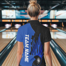 Load image into Gallery viewer, Blue Flame Bowling Polo Shirts Men &amp; Women Custom Bowling Team League Jerseys BDT471