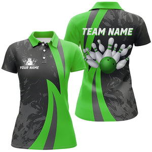 Custom Bowling Shirt Men Women Green Camo Bowling Team Jersey Polo Bowling Shirts Unisex BDT592