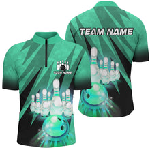 Load image into Gallery viewer, Custom Green Bowling Shirt For Couple Polo Bowling Team Jersey Men Women Bowler Gift BDT501