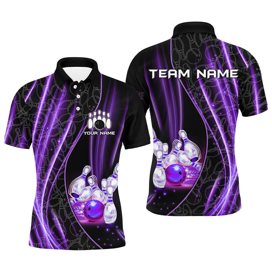 Purple Light Bowling Shirt For Men Women Custom Team Bowling Jersey For Couples BDT504