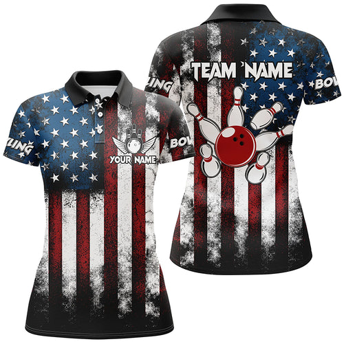 American Flag Bowling Shirts Unisex Custom Polo Bowling Team Jersey For Men & Women BDT479
