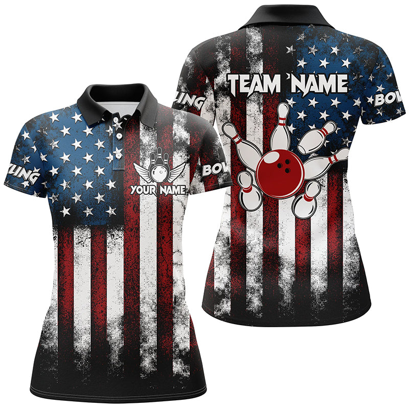 American Flag Bowling Shirts Unisex Custom Polo Bowling Team Jersey For Men & Women BDT479