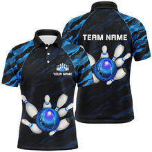 Load image into Gallery viewer, Personalized Blue Camo Bowling Polo Shirts Unisex Bowling Team Jersey Men Women BDT485