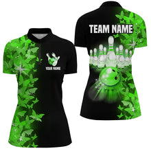 Load image into Gallery viewer, Green Butterfly Bowling Quarter-Zip Shirts For Men Women Custom Bowling Jersey Team BDT505