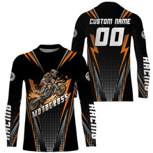 Load image into Gallery viewer, Personalized Orange Motocross Jersey Kid&amp;Adult Upf30+ Dirt Bike Shirt Off-Road Motorcycle Racing PDT671