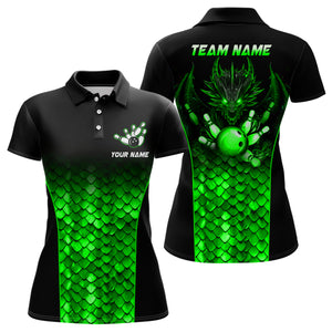 Custom Green Dragon Bowling Polo Shirts For Men And Women Bowling Team Jersey BDT508