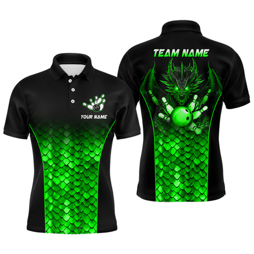 Custom Green Dragon Bowling Polo Shirts For Men And Women Bowling Team Jersey BDT508