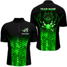 Load image into Gallery viewer, Custom Green Dragon Bowling 1/4 Zip Shirts For Men And Women Bowling Team Jersey BDT508