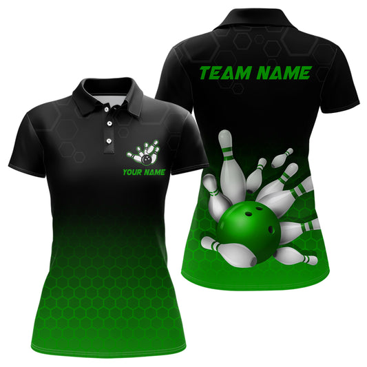 Personalized Green Bowling Shirt for Men & Women Bowling Team Jersey Bowling Polo BDT555