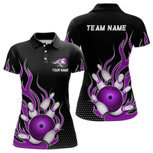 Load image into Gallery viewer, Purple Flame Bowling Polo Shirts for Men And Women Custom Bowling Team Jerseys Unisex BDT477