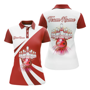 Bowling Polo Shirt For Women Custom 3D Bowling Jersey Ladies Bowling Team League Shirt BDT135