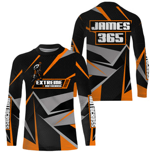 Orange Motocross Racing Jersey Men Women Kid UPF30+ Custom Dirt Bike Shirt Off-Road Motorcycle PDT672