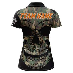 Camo Bowling Shirt Custom Skull Bowling Jersey Women Bowling Polo Shirt For Team BDT284