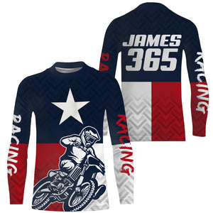 Texas Flag Motocross Jersey Kid Men Women UPF30+ Custom Dirt Bike Off-Road Shirt Motorcycle Jersey PDT780