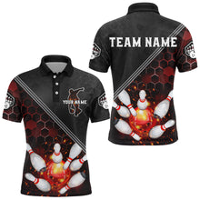 Load image into Gallery viewer, Red&amp;Black Bowling Jersey Flame Bowling Polo Shirt For Men Custom Bowling Team Shirt BDT299
