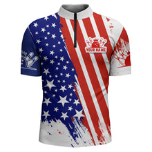 Load image into Gallery viewer, Personalized Bowling Jersey For Men American Bowling Shirt Team Custom Bowling Quarter-Zip Shirt BDT307