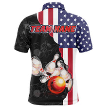 Load image into Gallery viewer, American Bowling Shirt For Men Patriotic Bowling Jersey Team League Bowling Polo Shirt BDT313
