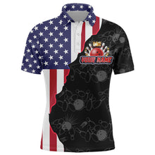 Load image into Gallery viewer, American Bowling Shirt For Men Patriotic Bowling Jersey Team League Bowling Polo Shirt BDT313