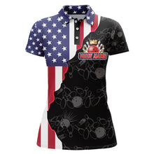 Load image into Gallery viewer, American Bowling Shirt For Women Patriotic Bowling Jersey Team League Bowling Polo Shirt BDT313
