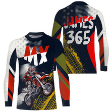 Load image into Gallery viewer, American Flag MX Jersey Youth Men Women UPF30+ Custom Motocross Dirt Bike Shirt Motorcycle Racing PDT692