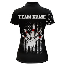 Load image into Gallery viewer, American Bowling Shirt Women Black Bowling Team League Jersey Custom Bowling Polo Shirt BDT357