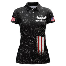 Load image into Gallery viewer, American Bowling Jersey Women Patriotic Bowling Team Shirt Custom Bowling Polo Shirt BDT358