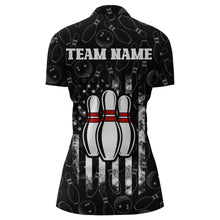 Load image into Gallery viewer, American Bowling Jersey Women Patriotic Bowling Team Shirt Custom Bowling Quarter-Zip Shirt BDT358