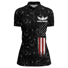 Load image into Gallery viewer, American Bowling Jersey Women Patriotic Bowling Team Shirt Custom Bowling Quarter-Zip Shirt BDT358